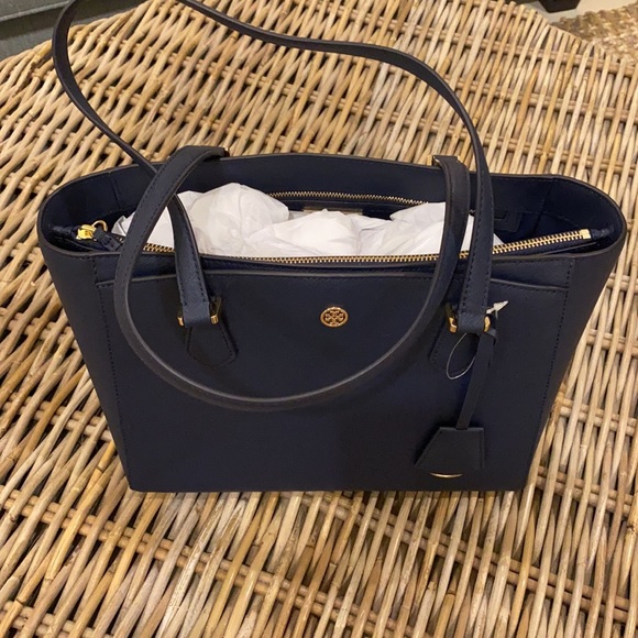 Tory Burch Small Robinson Tote Royal Navy - Picture 6 of 15